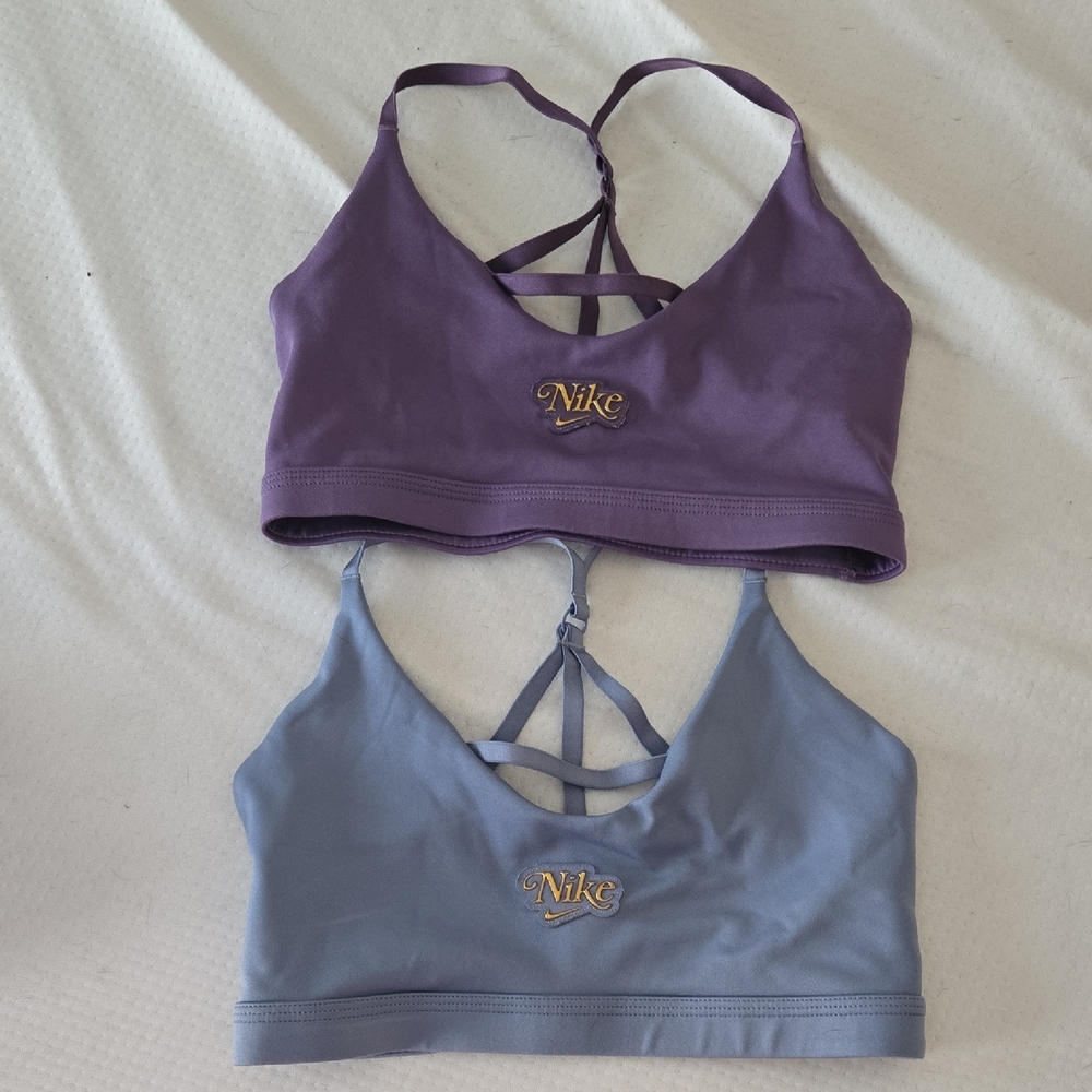 Nike Racerback Sports Bras in Purple and Blue